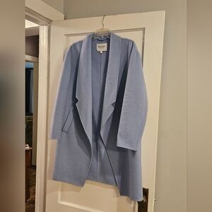 GUESS Women's Light Blue Open Front Coat - Size Medium